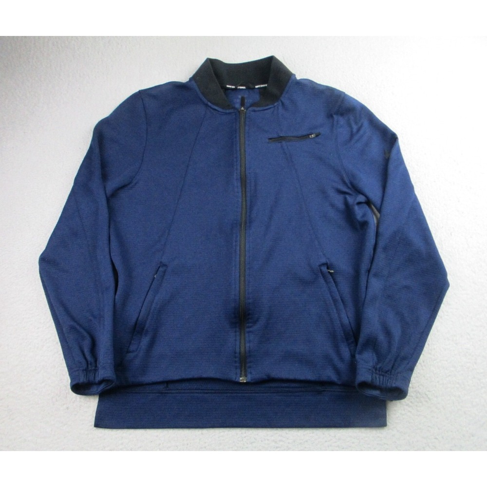 Nike Basketball Hyper Elite Jacket Mens Medium Blue L/S Full Zip Dri-Fit Pockets